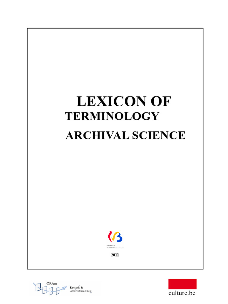 Archival Terminology Glossary of the CAP of the FWB Final Version | PDF ...