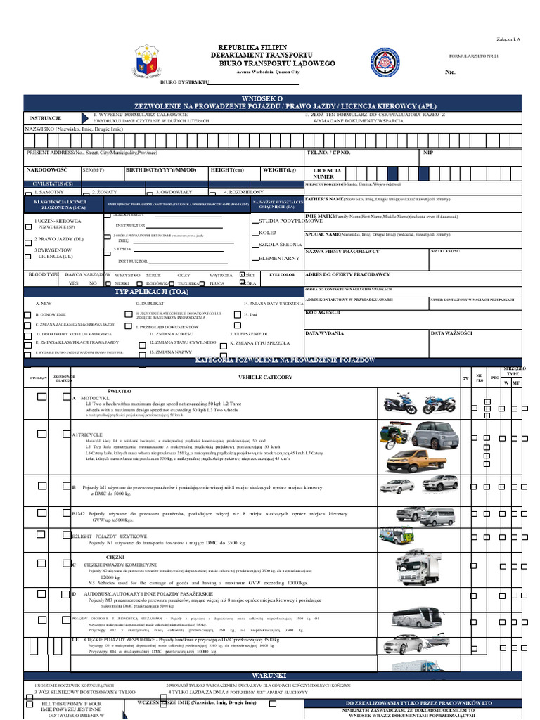Formularz APL | PDF