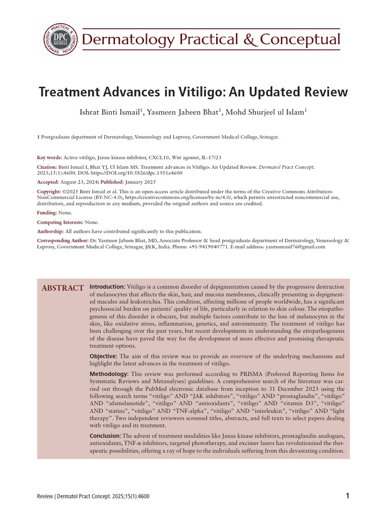 Jurnal Vitiligo | PDF | Biochemistry | Chemistry