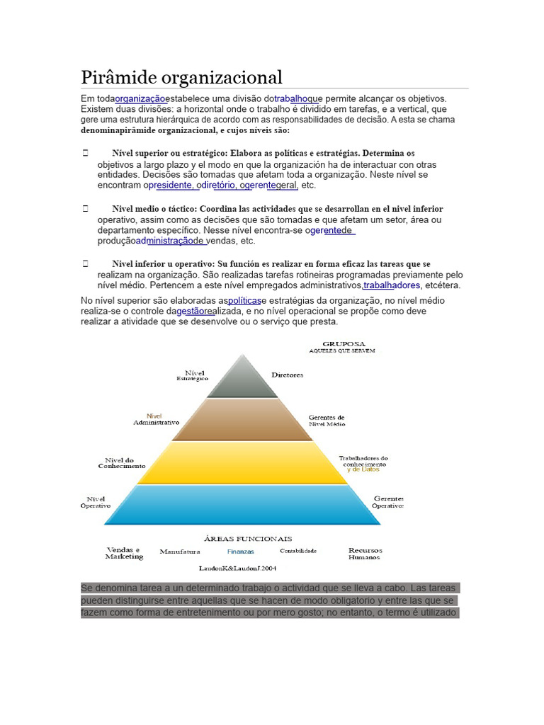 Estrutura da Pirâmide Organizacional | PDF | Business