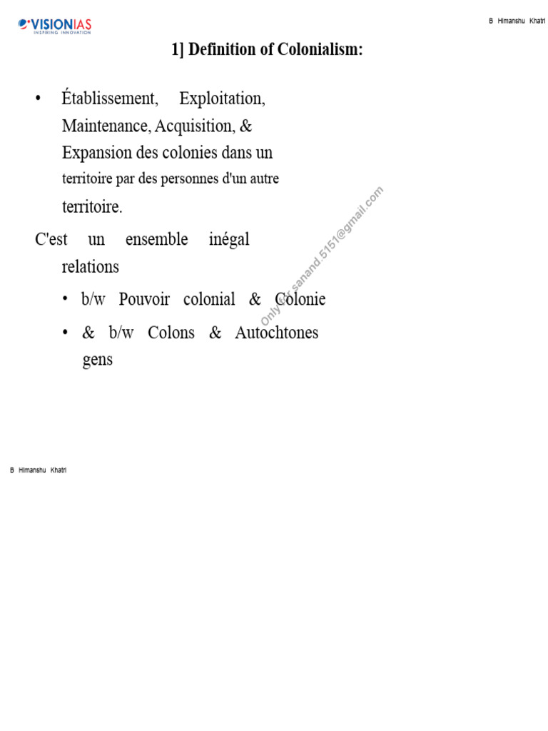 Origines et impacts du colonialisme | PDF | Colonialisme | Plantation