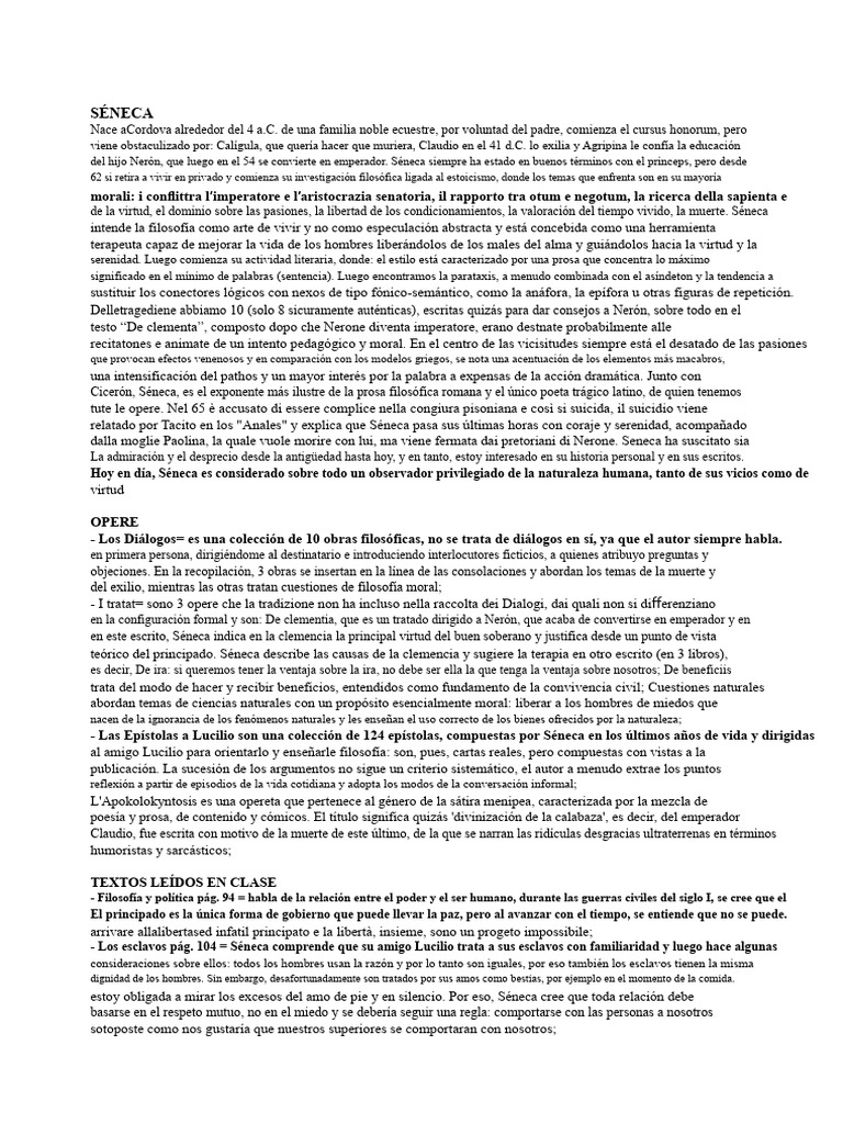 Vida y Filosofía de Séneca: Estoicismo y Tragedia | PDF | Séneca El Joven