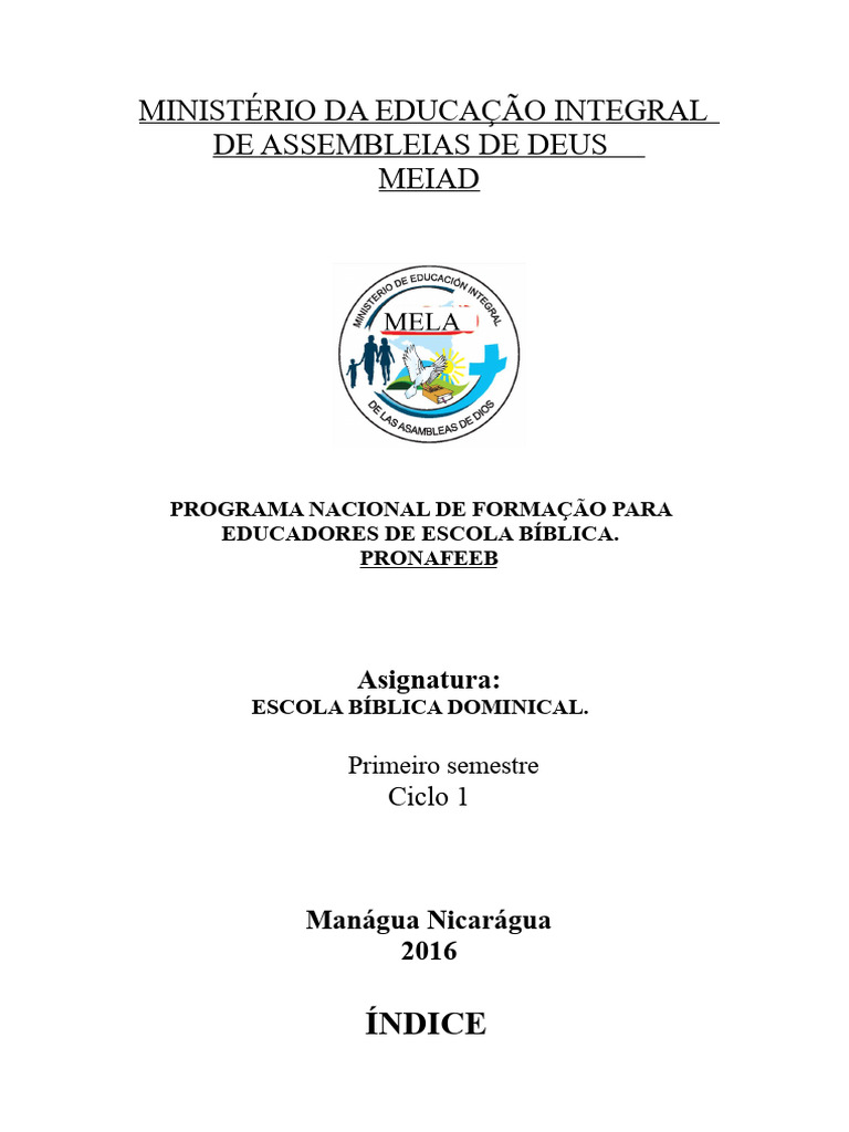 Formação para Educadores da Escola Bíblica | PDF | Escola dominical ...