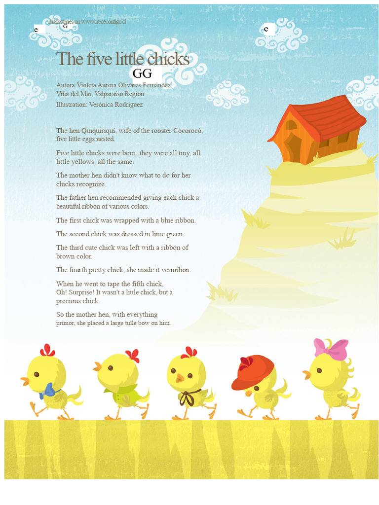 Five Little Chicks: A Colorful Tale | PDF