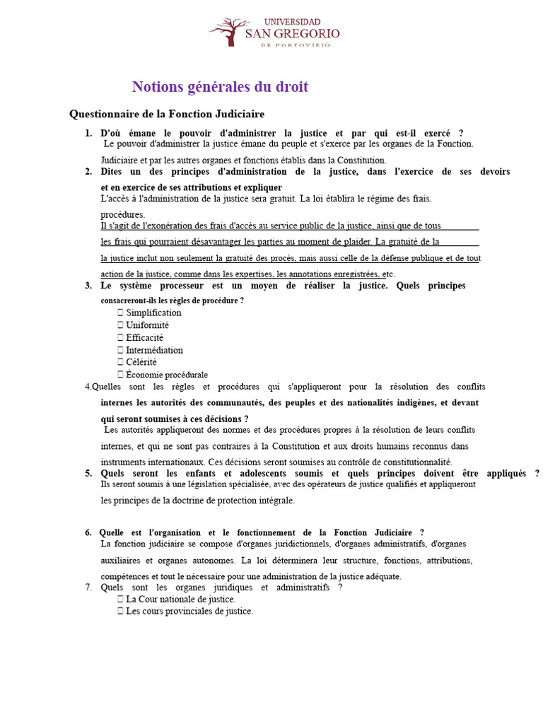 Notions clés sur la Fonction Judiciaire | PDF | Loi | Justice