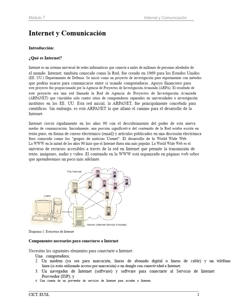 Introducción a Internet y Comunicación | PDF | Red mundial | Internet y web