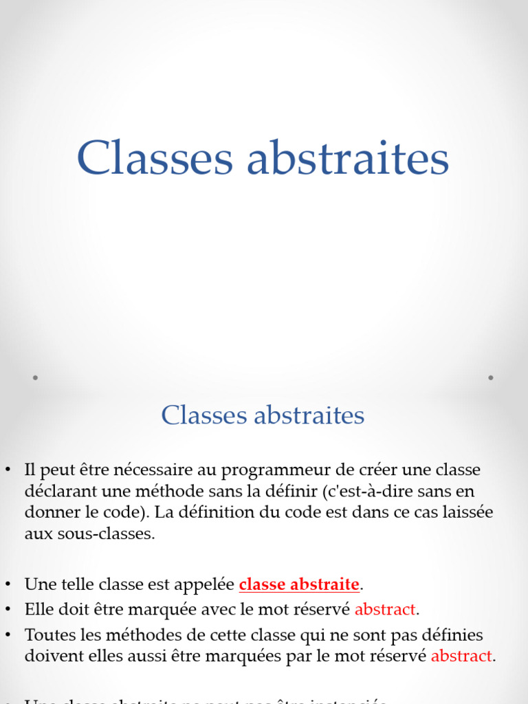 Comprendre les classes abstraites et interfaces | PDF | Classe ...