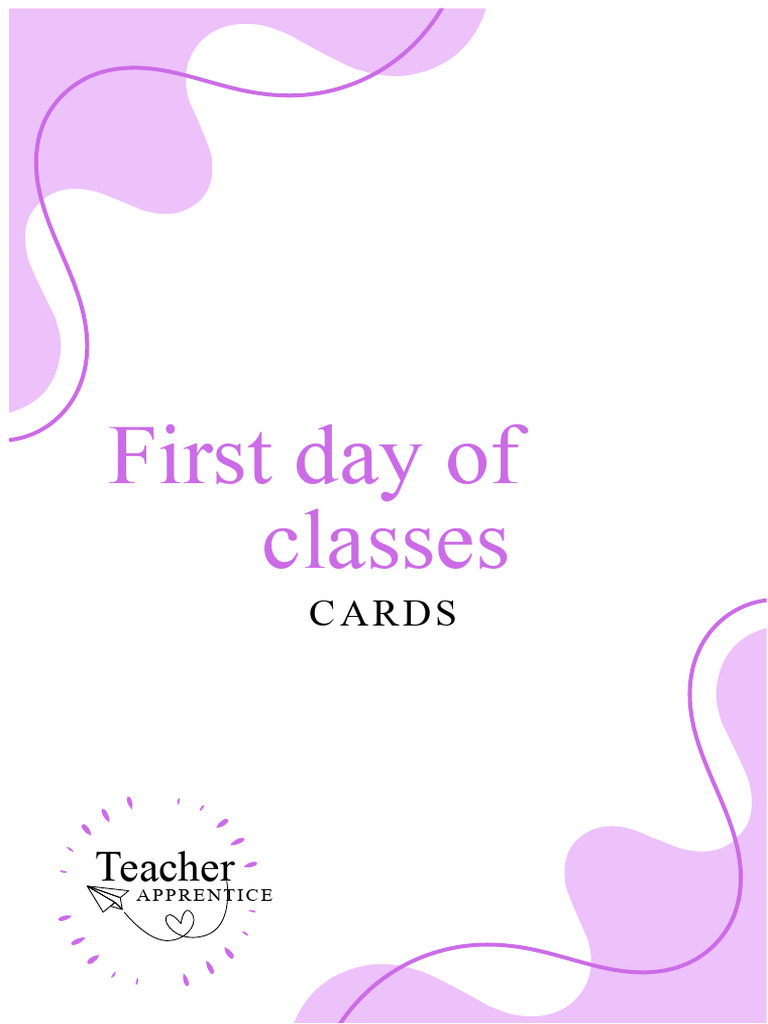 Cards For The First Day of Classes | PDF | Optimism | Cognitive Psychology
