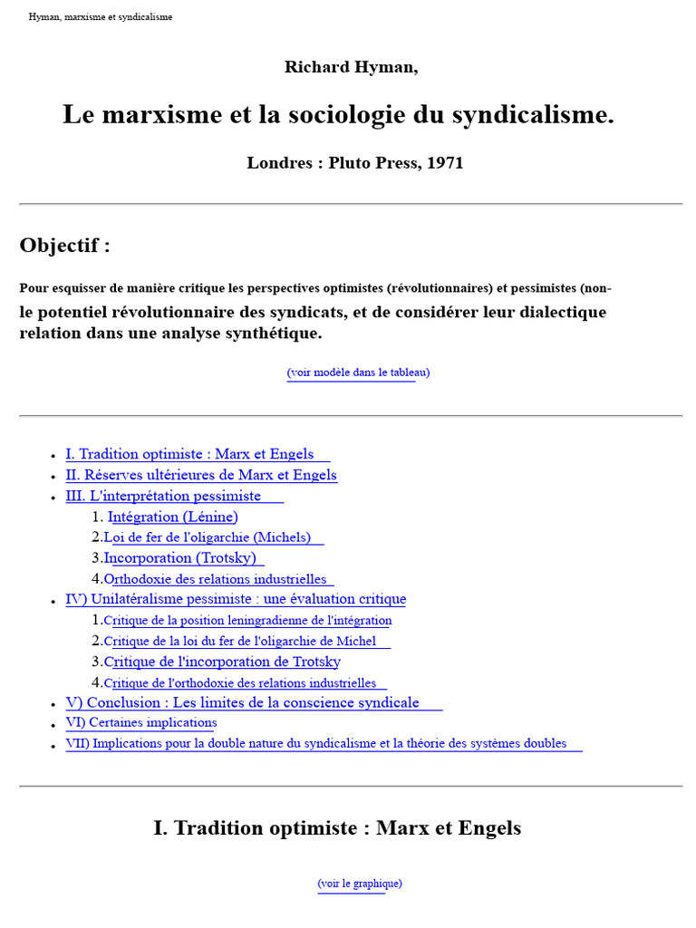 Marxisme et syndicalisme : Analyse critique | PDF | Karl Marx | Marxisme