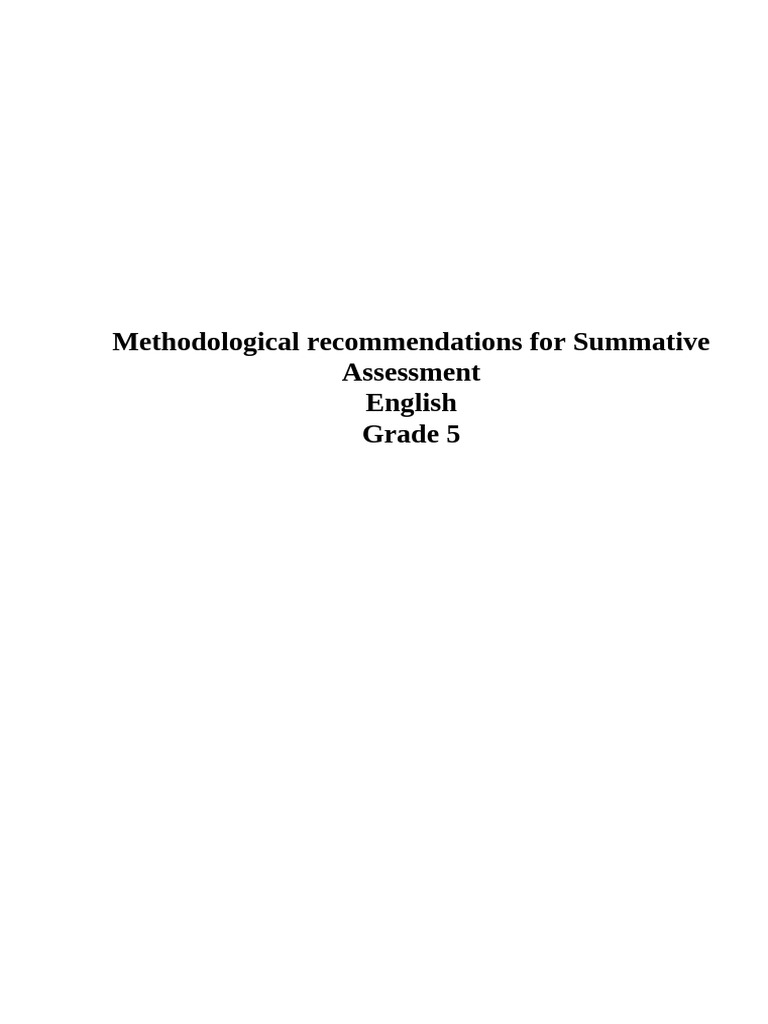 Grade 5 English Summative Assessment Guide | PDF | Educational ...