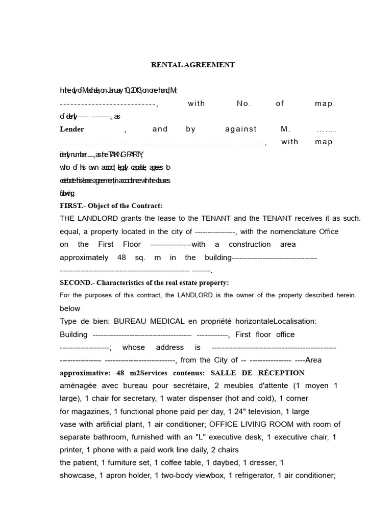Machala Medical Office Rental Agreement | PDF | Lease | Law And Economics