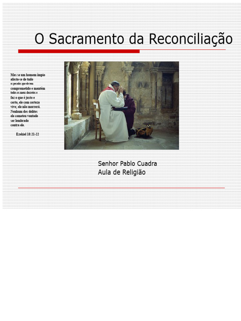 Sacramento da Reconciliação: Guia Completo | PDF | Pecado | Crença e ...