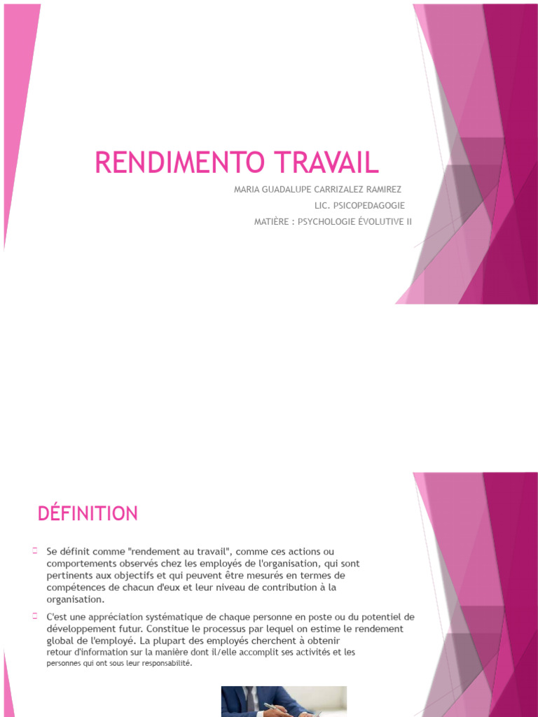 Comprendre le rendement au travail | PDF | Gestion des ressources ...