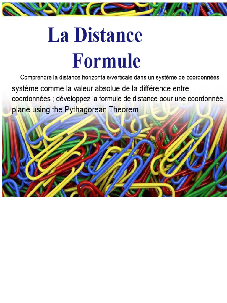 Formule de distance en coordonnées | PDF