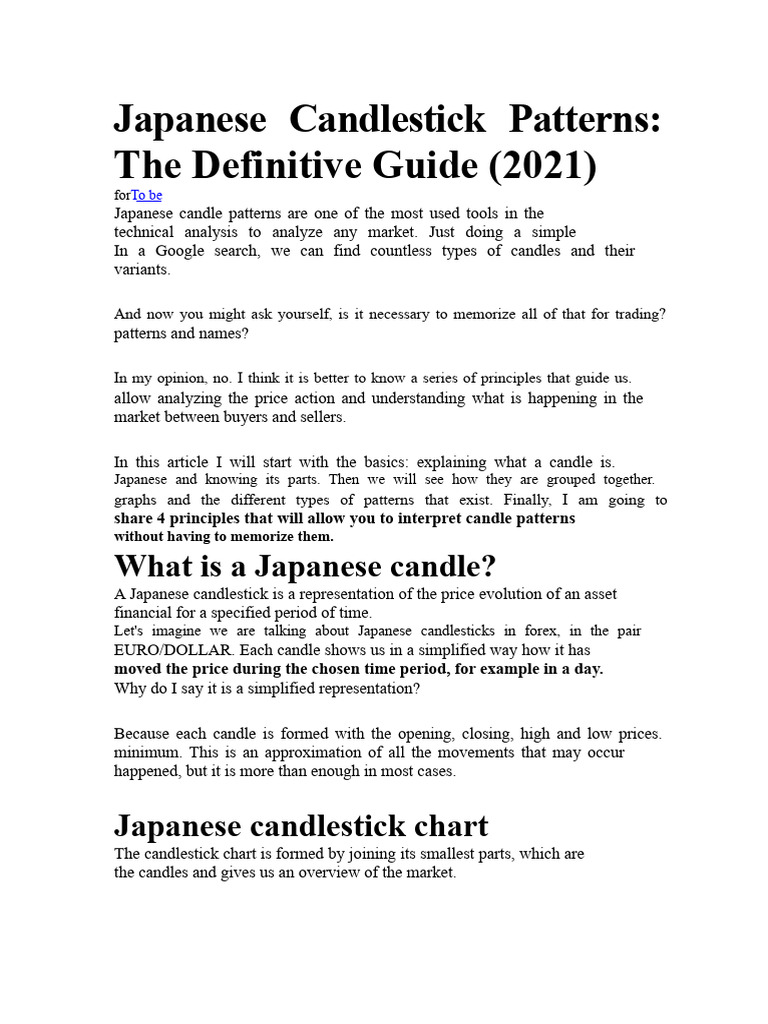 Japanese Candlestick Patterns | PDF | Market Trend | Market (Economics)