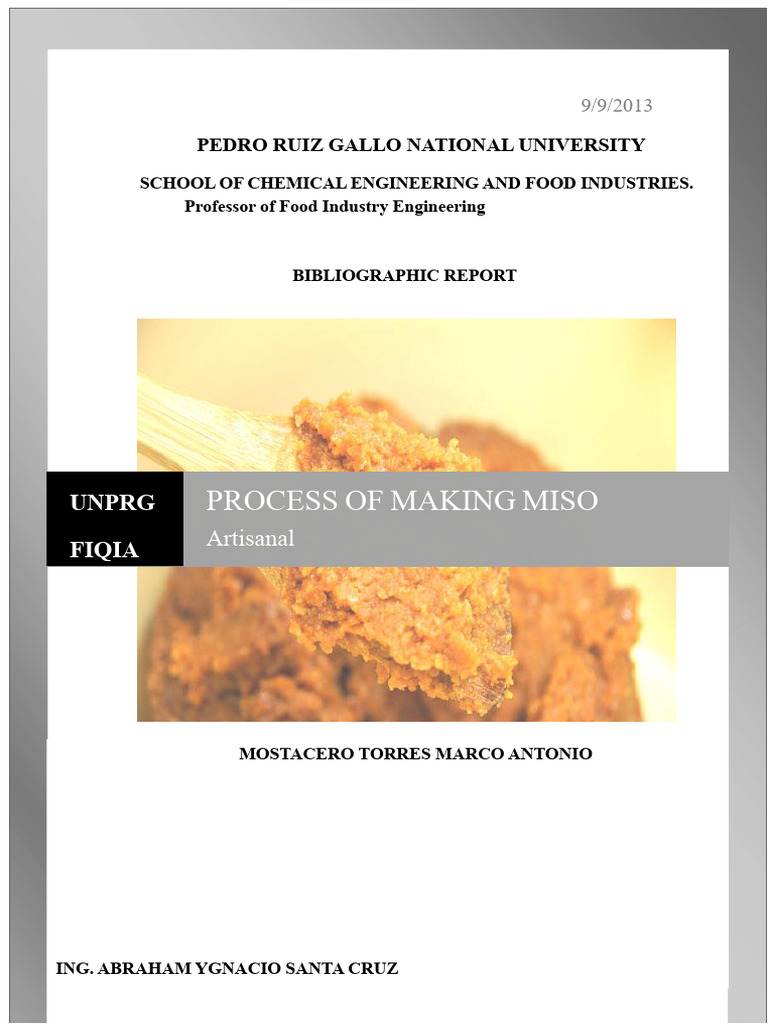 Miso: Artisanal Fermentation Process | PDF | Soybean | Nutrition