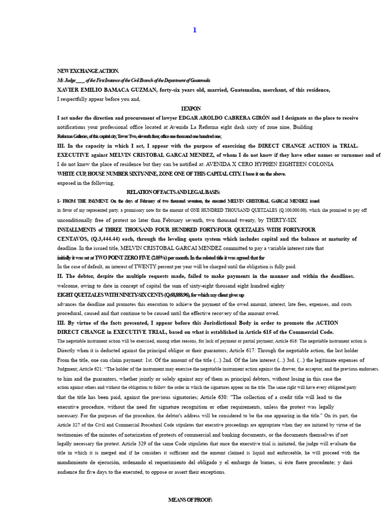 Memorial of Demand For Promissory Note | PDF | Interest | Negotiable ...