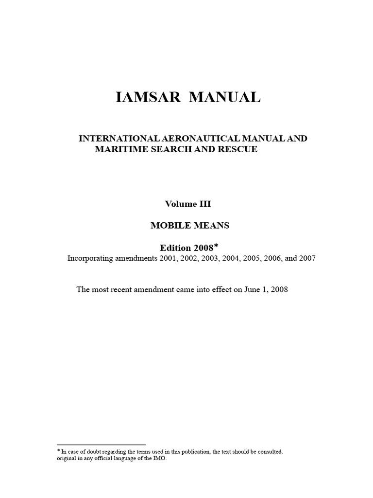 IAMSAR | PDF | Search And Rescue | Wireless