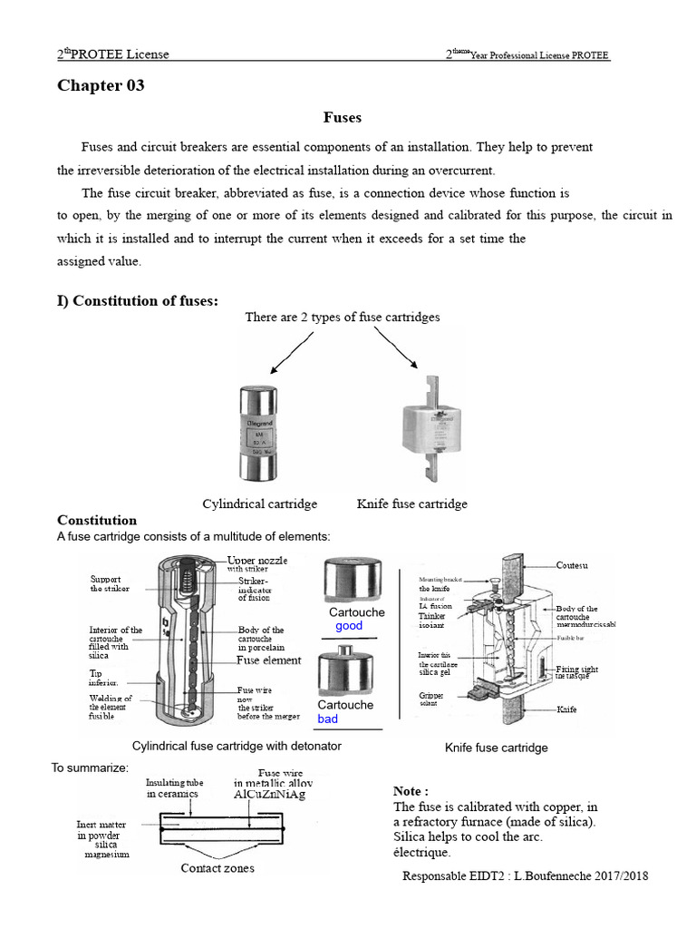 Chapter 5 EIDT2 Fuse Course | PDF | Fuse (Electrical) | Electromagnetism