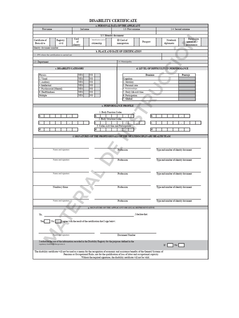 Disability Certificate Application Guide | PDF | Identity Document ...