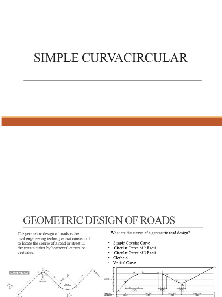Simple Circular Curve Road Design Guide | PDF | Circle | Trigonometric ...
