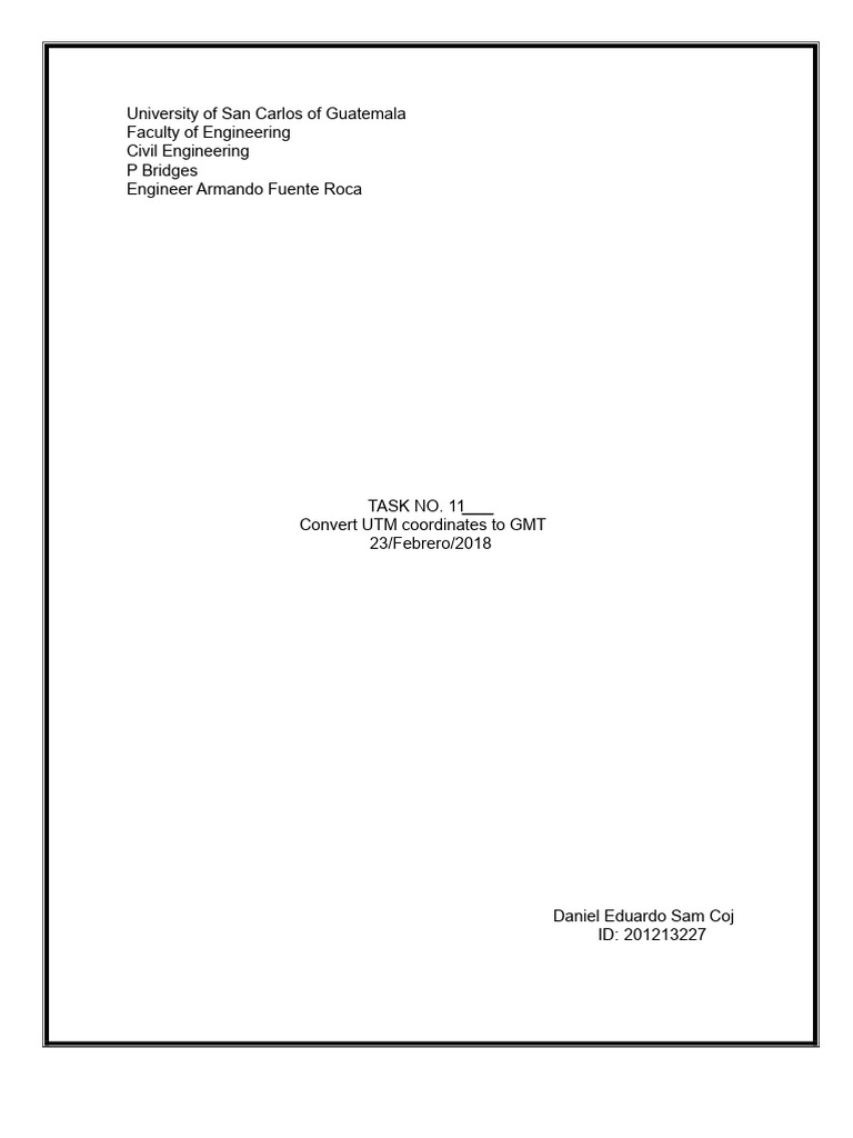 UTM to GMT Conversion Guide | PDF