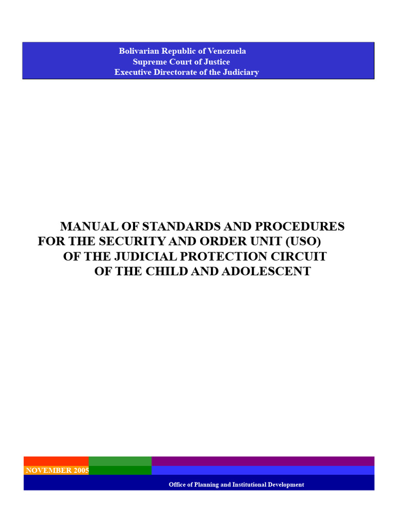 Manual of Rules and Procedures For The Security and Order Unit (USO ...