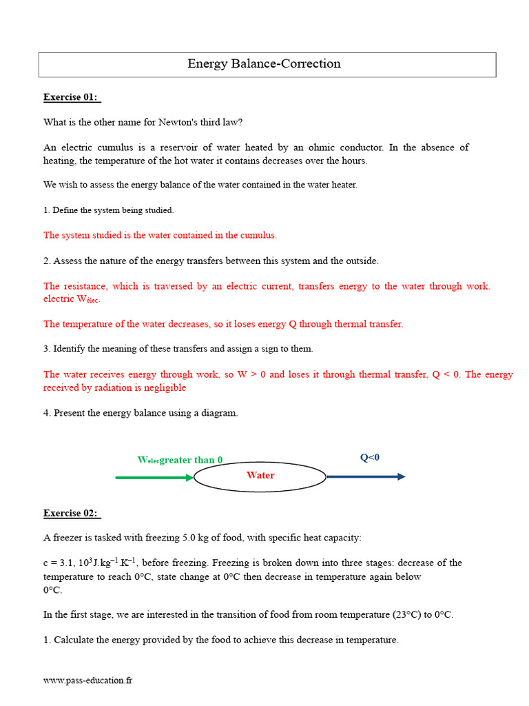 Correction Energy Report Terminal S Corrected Exercises | PDF | Water ...