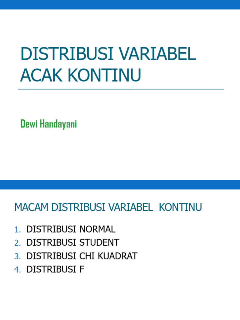 Distribusi Variabel Acak Kontinu | PDF