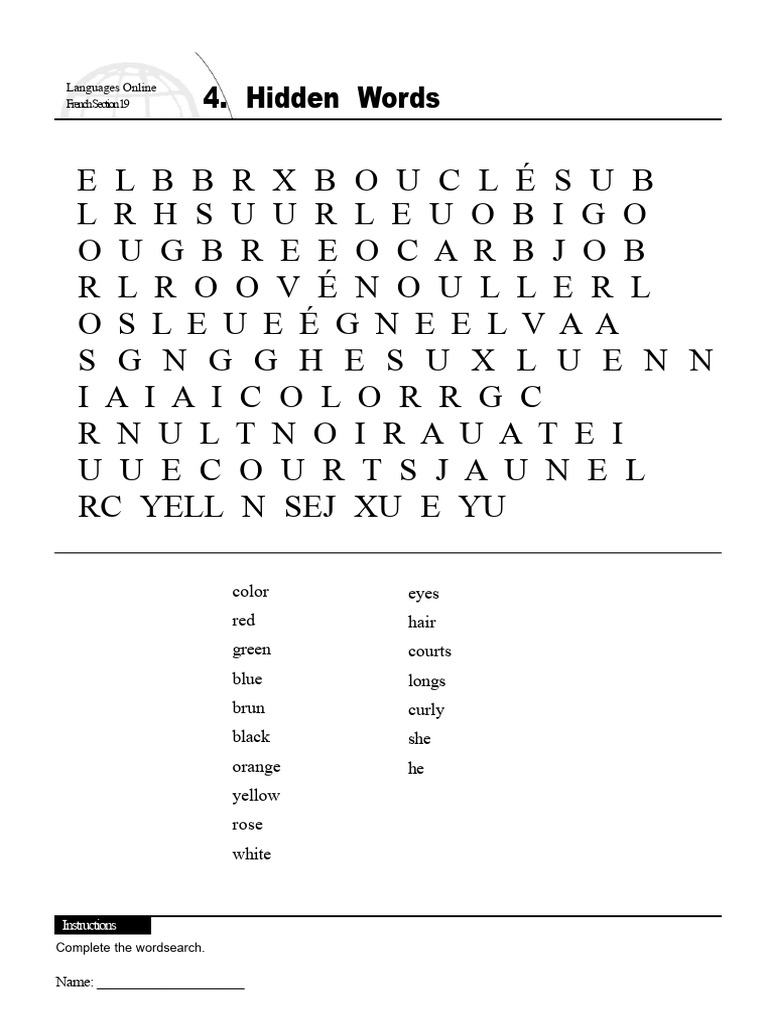 Print4 (14) Word Search Vocabulary Physical Description | PDF