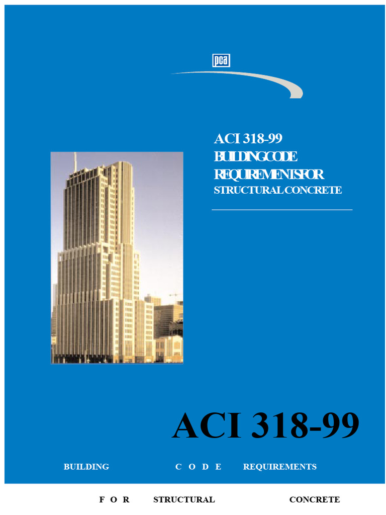 ACI 318-99 Structural Concrete Code | PDF | Concrete | Prestressed Concrete
