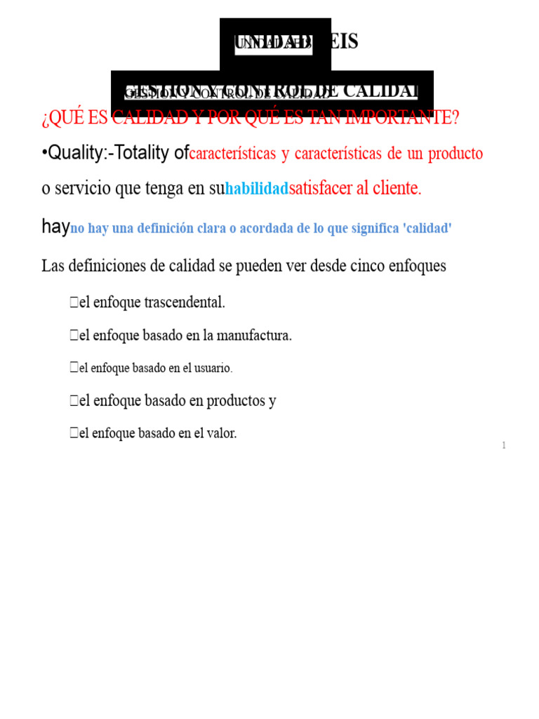 Gestión y Control de Calidad: Claves y Dimensiones | PDF | Calidad ...
