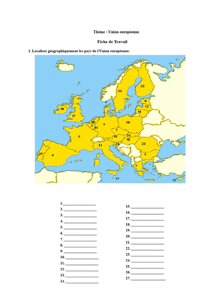 Carte des pays de l'Union européenne | PDF | Union européenne | États ...