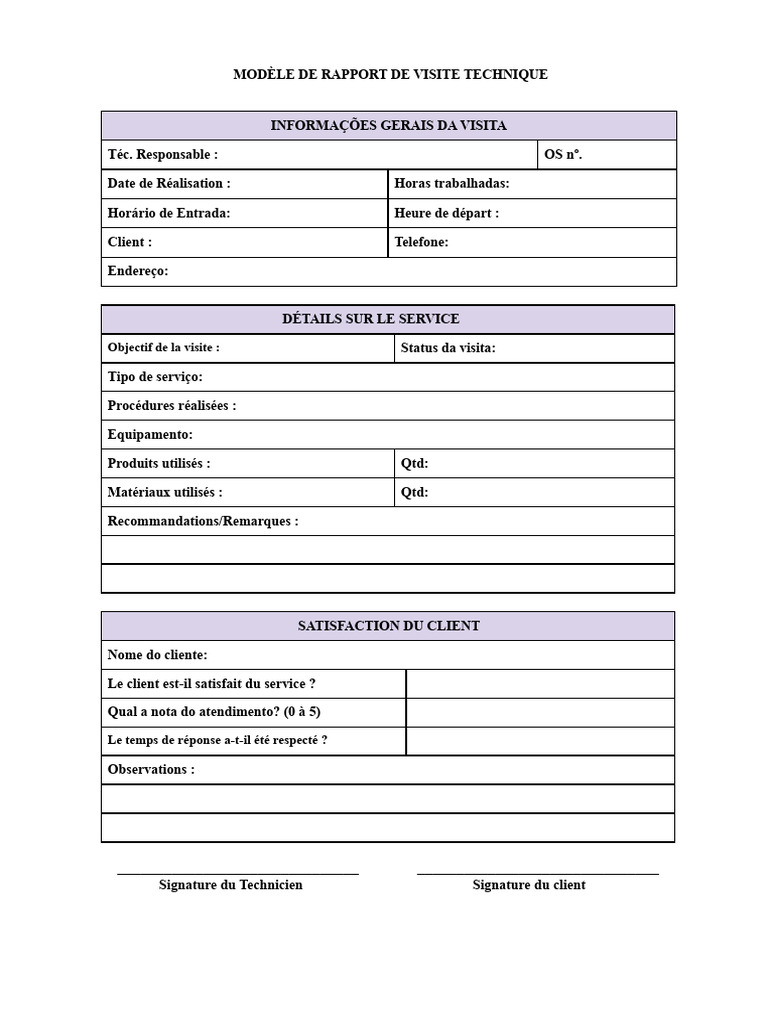 Modèle de Rapport de Visite Technique-1-2 | PDF