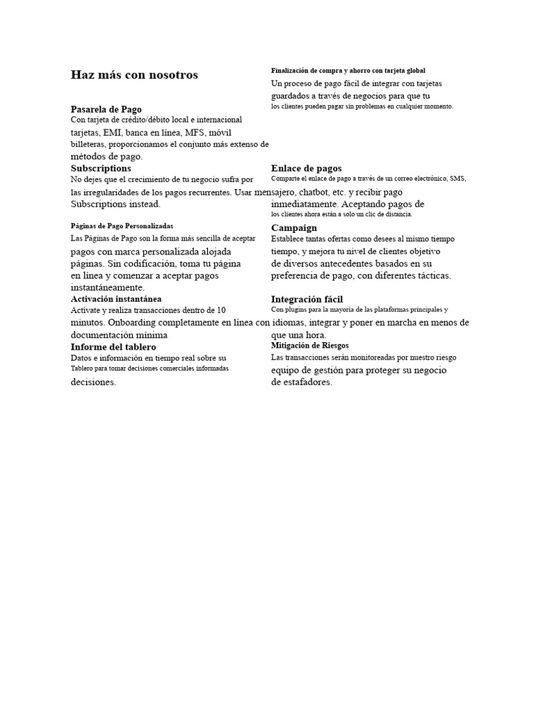 Propuesta para El Servicio de Pasarela de Pago en Línea. Ejemplo | PDF ...