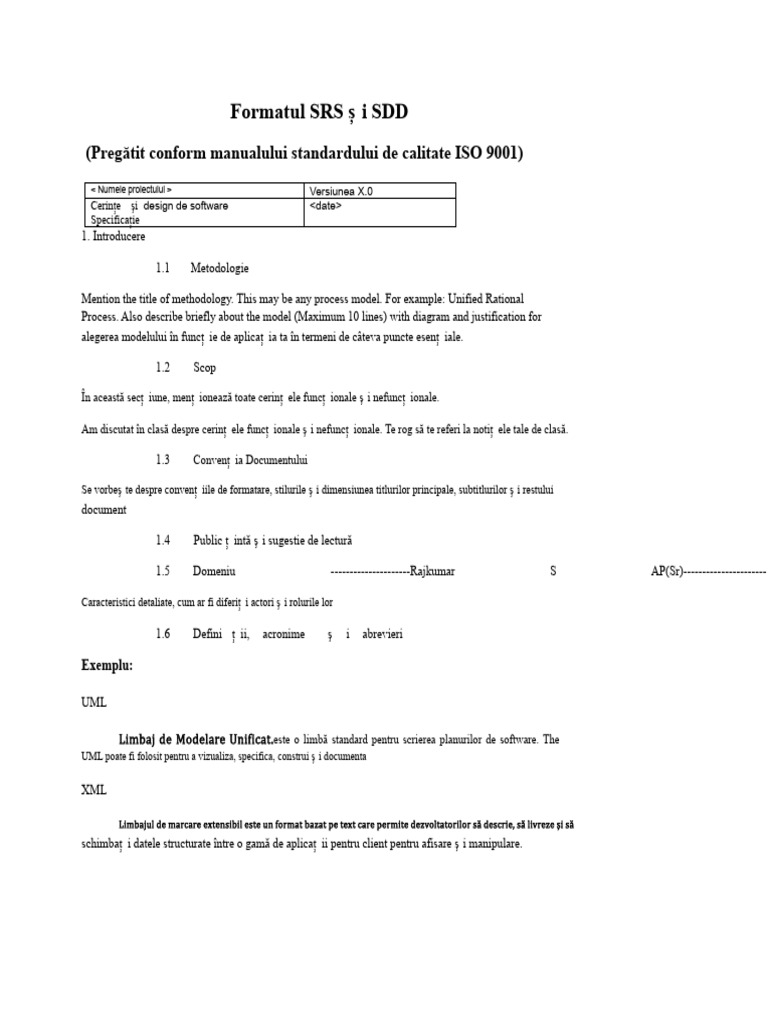 Șablon SRS Și SDD | PDF