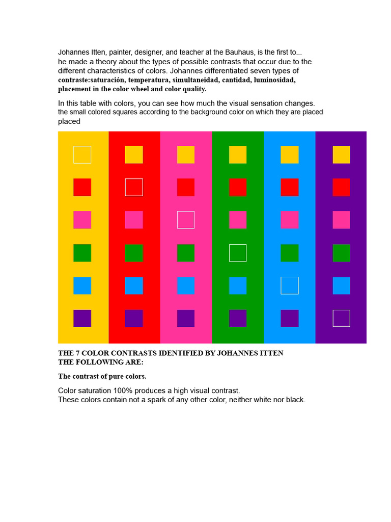 Johannes Itten. Color Contrast | PDF