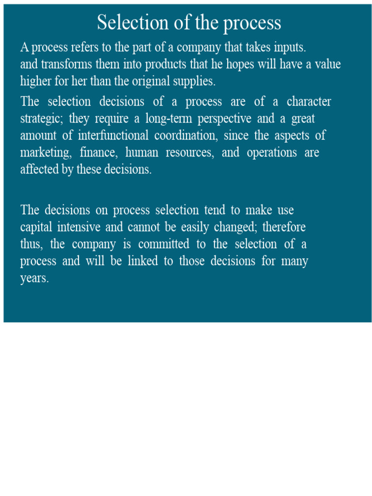 Process Selection in Manufacturing Systems | PDF | Labour Economics ...
