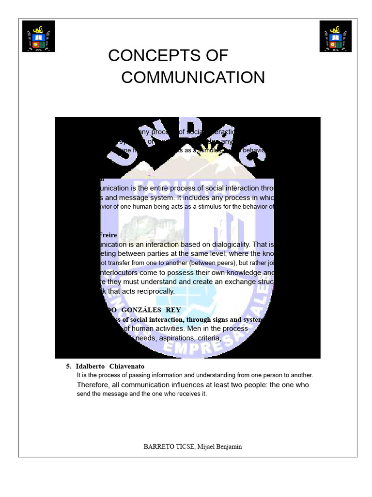 Key Concepts of Communication | PDF | Communication | Behavioural Sciences