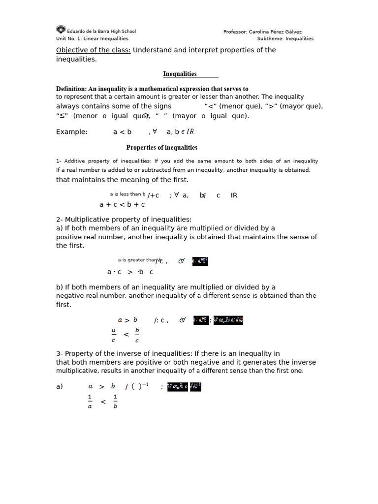 Understanding Linear Inequalities | PDF | Inequality (Mathematics ...