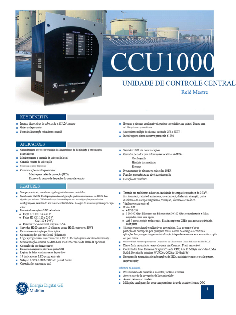 CCU1000: Controle e Automação de Subestações | PDF | Scada | Rede de ...