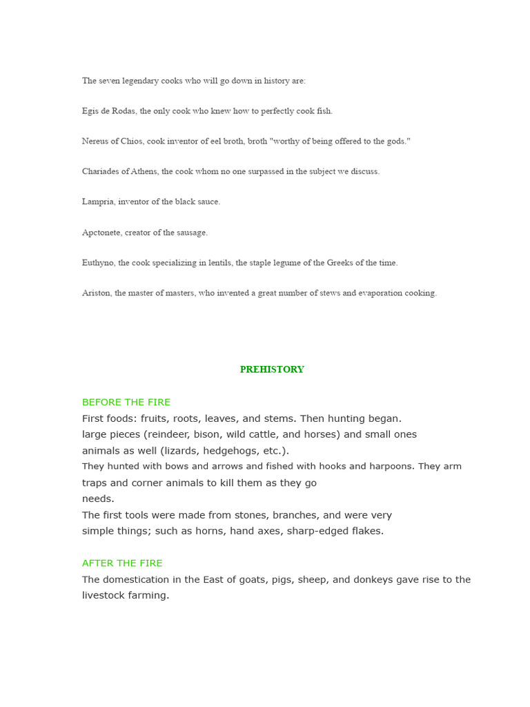 Legendary Cooks and Ancient Cuisine | PDF | Salad | Cooking