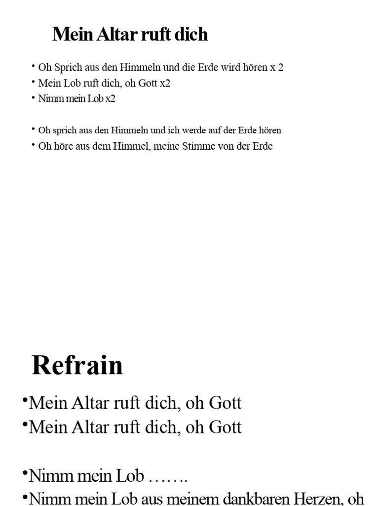 Mein Altar Ruft Dich. | PDF