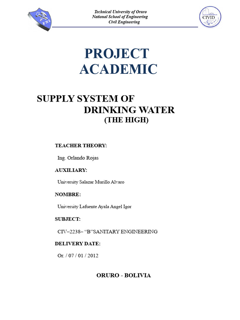 El Alto Drinking Water Supply Project | PDF | Water Supply Network | Water