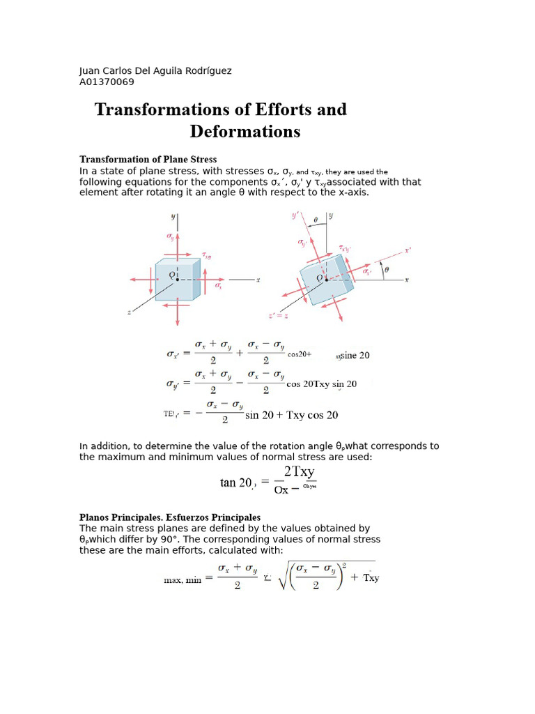 Plane Stress and Deformation Analysis | PDF | Stress (Mechanics ...