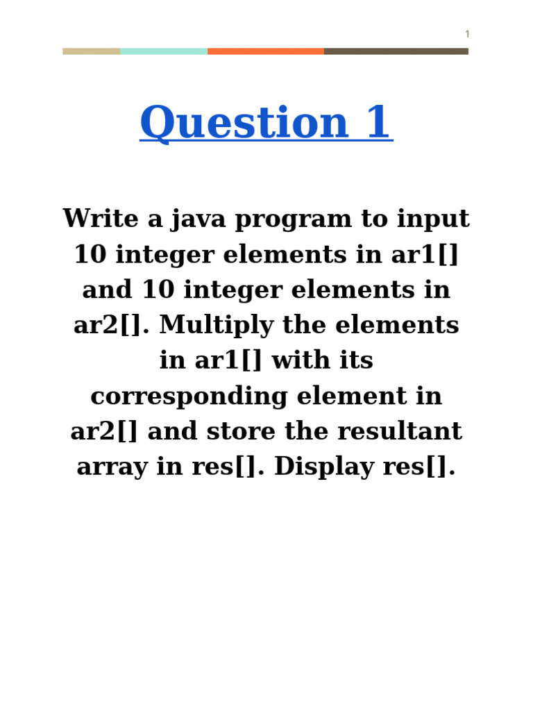 Java Programs for Array Operations | PDF | String (Computer Science ...
