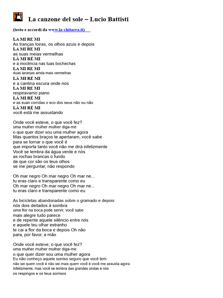 Letra e Acordes de 