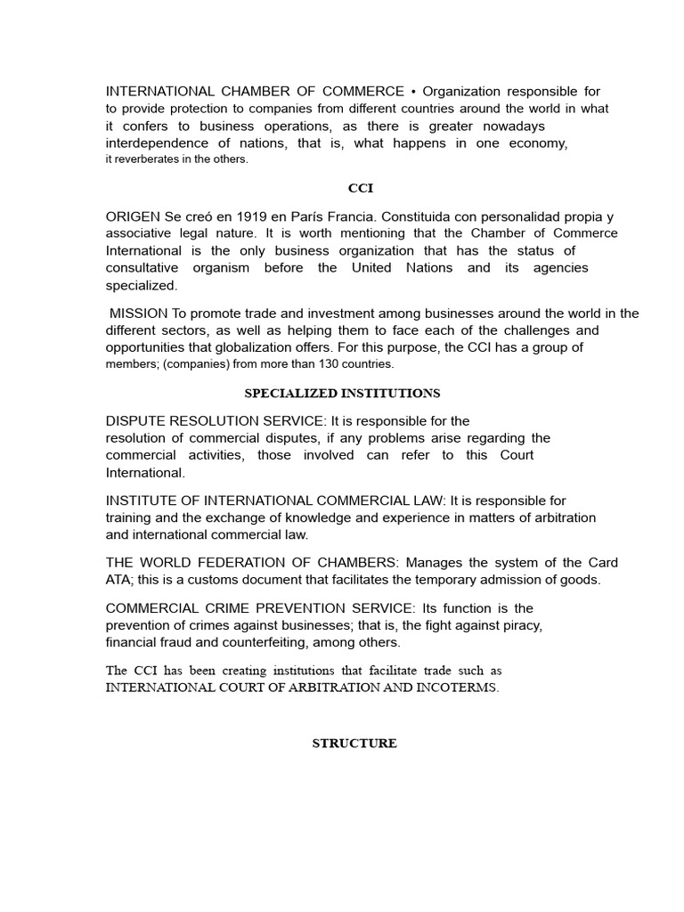 International Chamber of Commerce Overview | PDF | Letter Of Credit ...