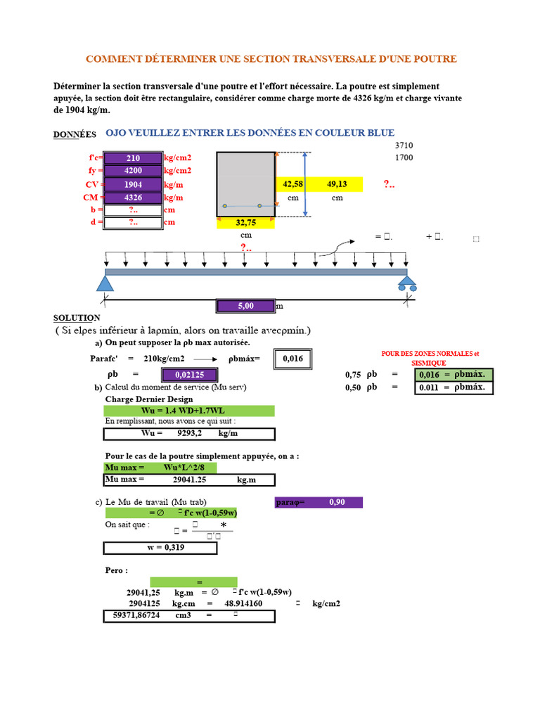 Calcul de la section d'une poutre | PDF | Ingénierie des structures ...