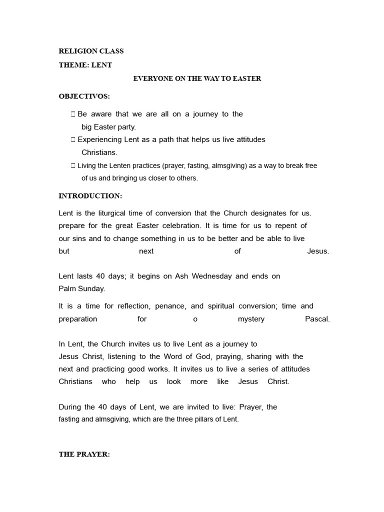 Lenten Catechesis 22-23 | PDF | Lent | Spirituality
